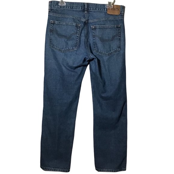 Chaps Jeans Mens Measures 32x29 Straight Fit Whisker Front Medium Wash Denim - Picture 2 of 4